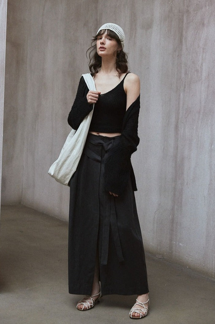 Falda evasé de lino y lyocell | 2 colores