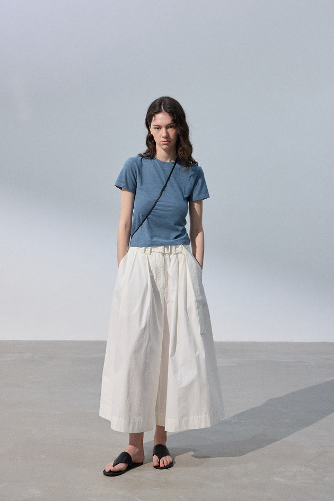 100% Cotton wide leg cropped culotte pants | 3 color