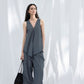 Lyocell blend loose fit stripped pants | 2 color