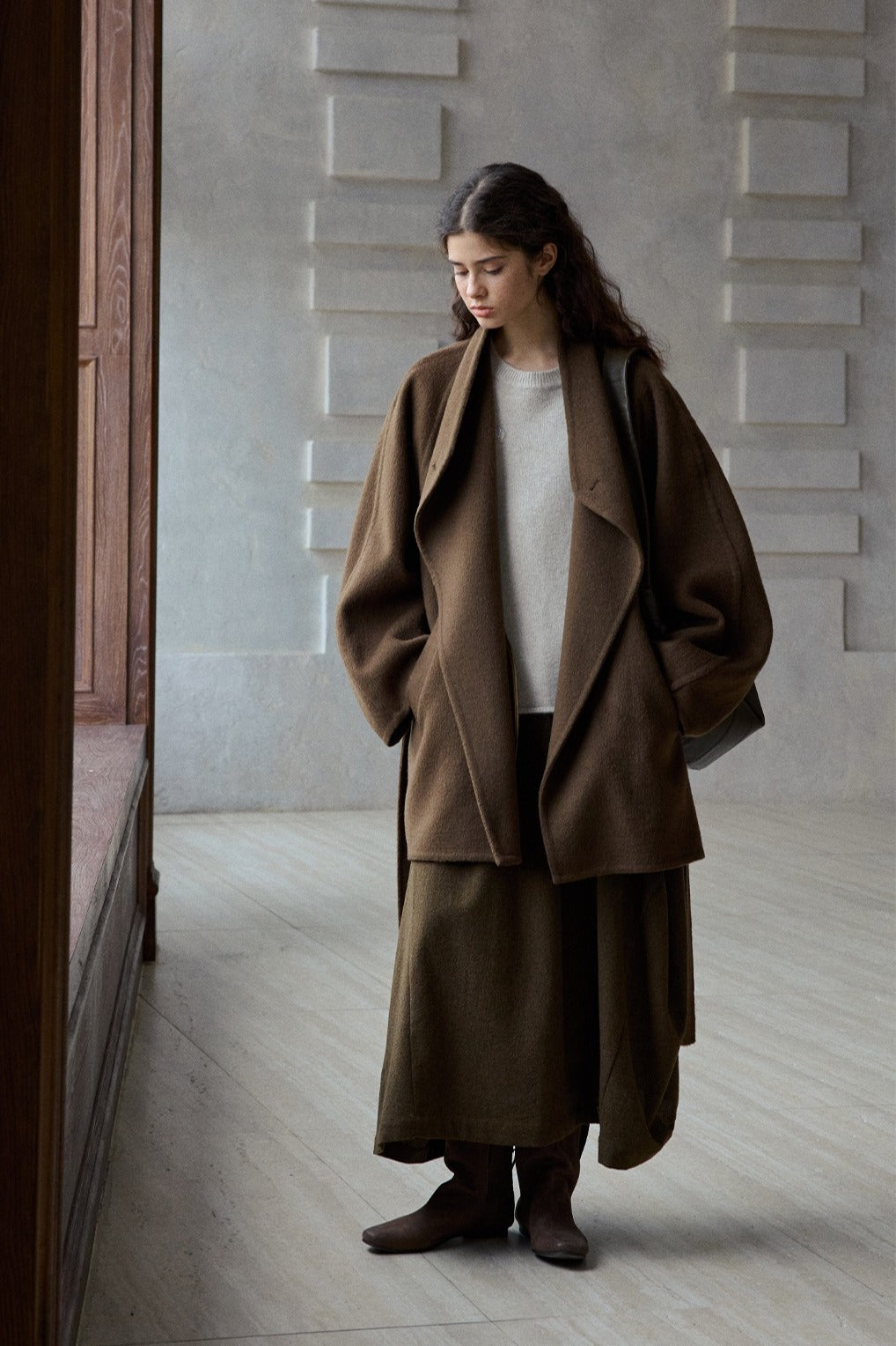 100% wool soft-touch large lapel jacket | 2 color