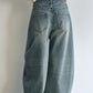 100% washed cotton curved silhouette jeans | 3 color