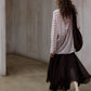 Wool blend lightweight loose-fit striped knitwear | 4 color