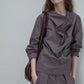 100% cotton relaxed-fit cowl neck casual shirt | 3 color
