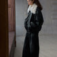 Cozy and chic detachable collar wool-filled PU jacket | 2 color