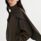 Wool containing detachable scarf chic trench jacket | 2 color