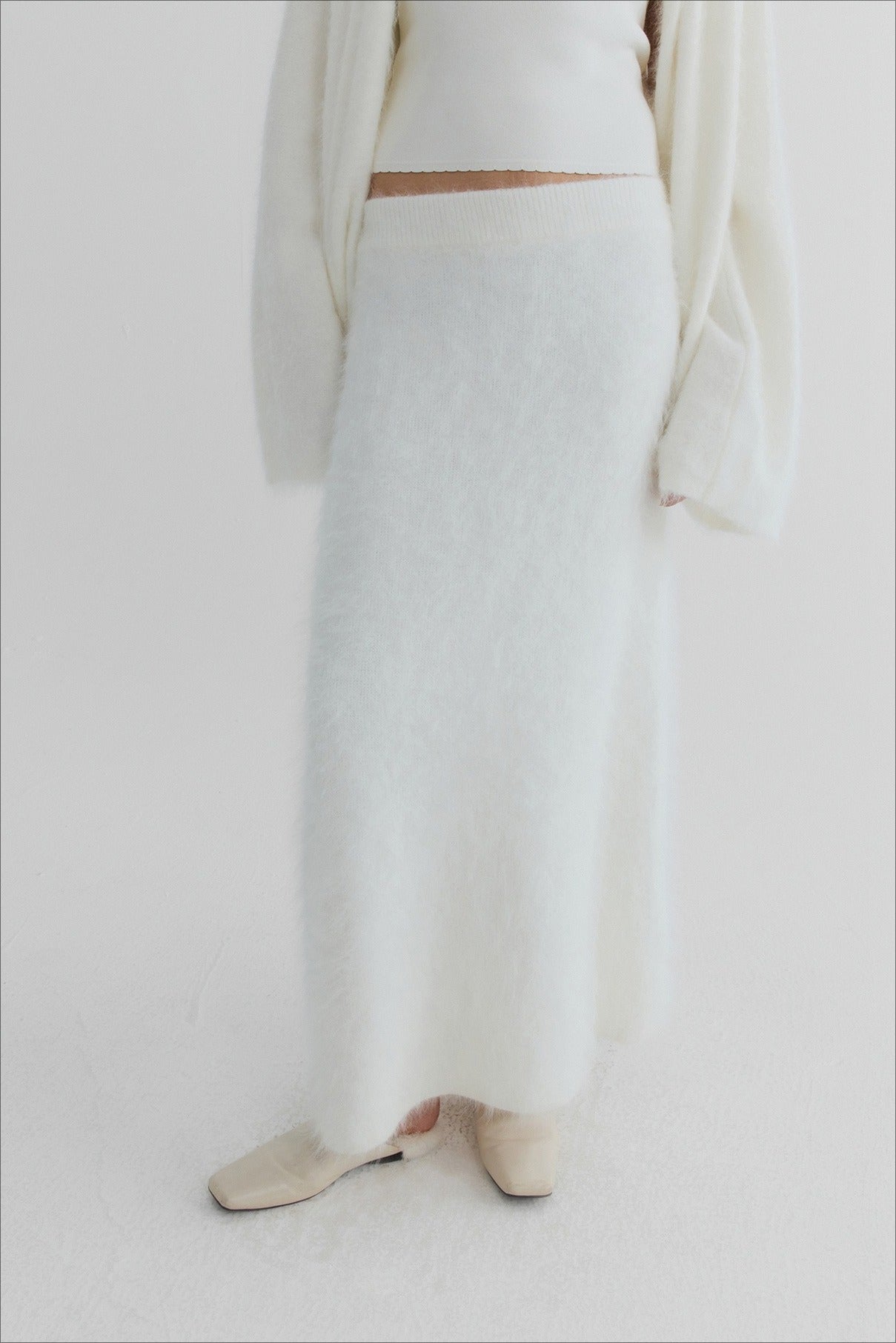 Otter-fleece blend soft drape skirt | 2 color