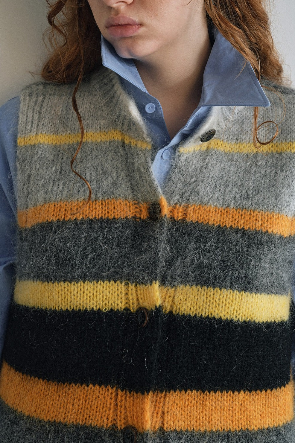 Chaleco de punto suave y colorido de mezcla de lana | 3 colores