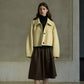 Wool blend lapel cropped fit jacket | 3 color