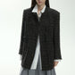 Wool blend textured fringed tweed jacket | 2 color