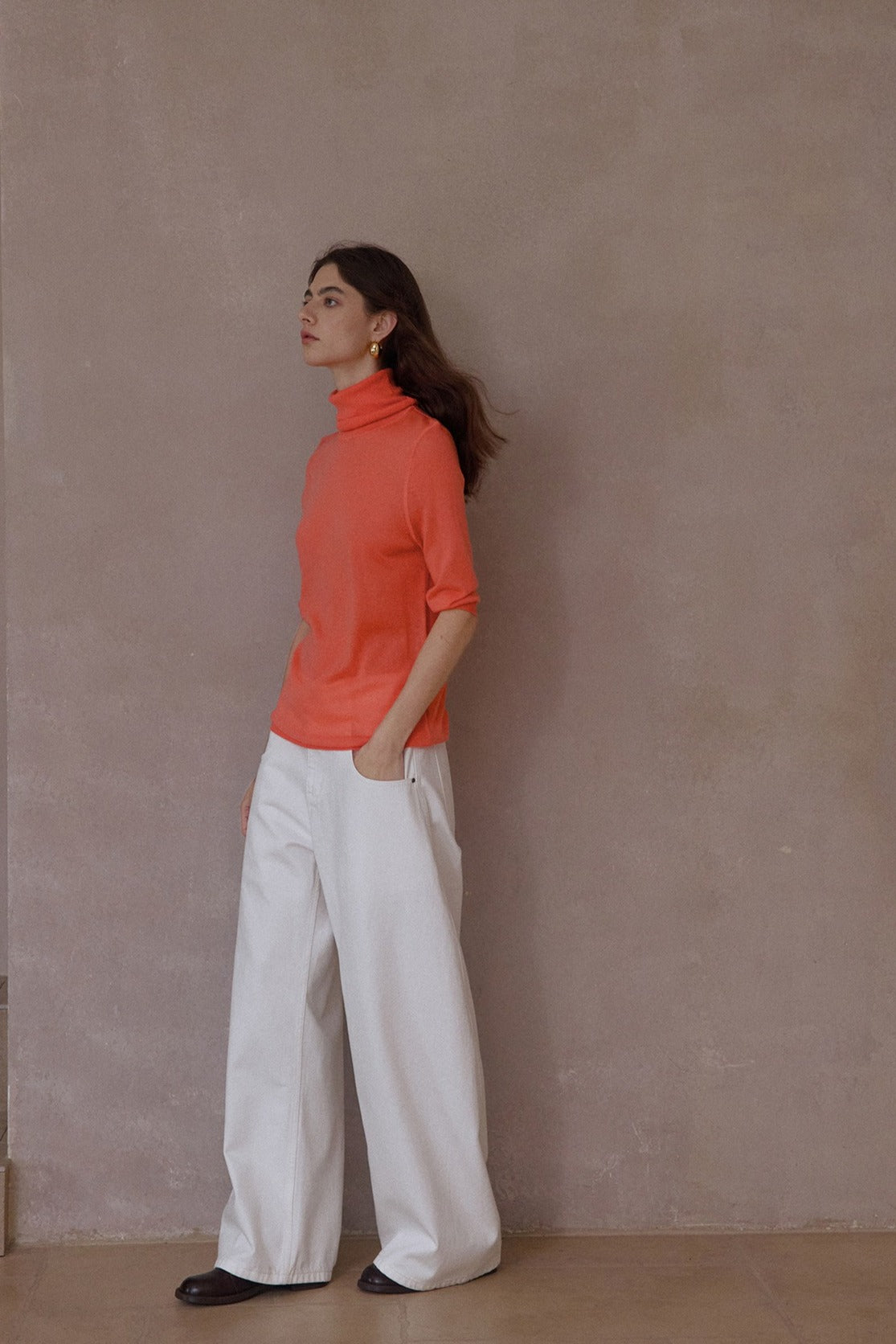 Wool blend stacked neck soft knitwear | 7 color