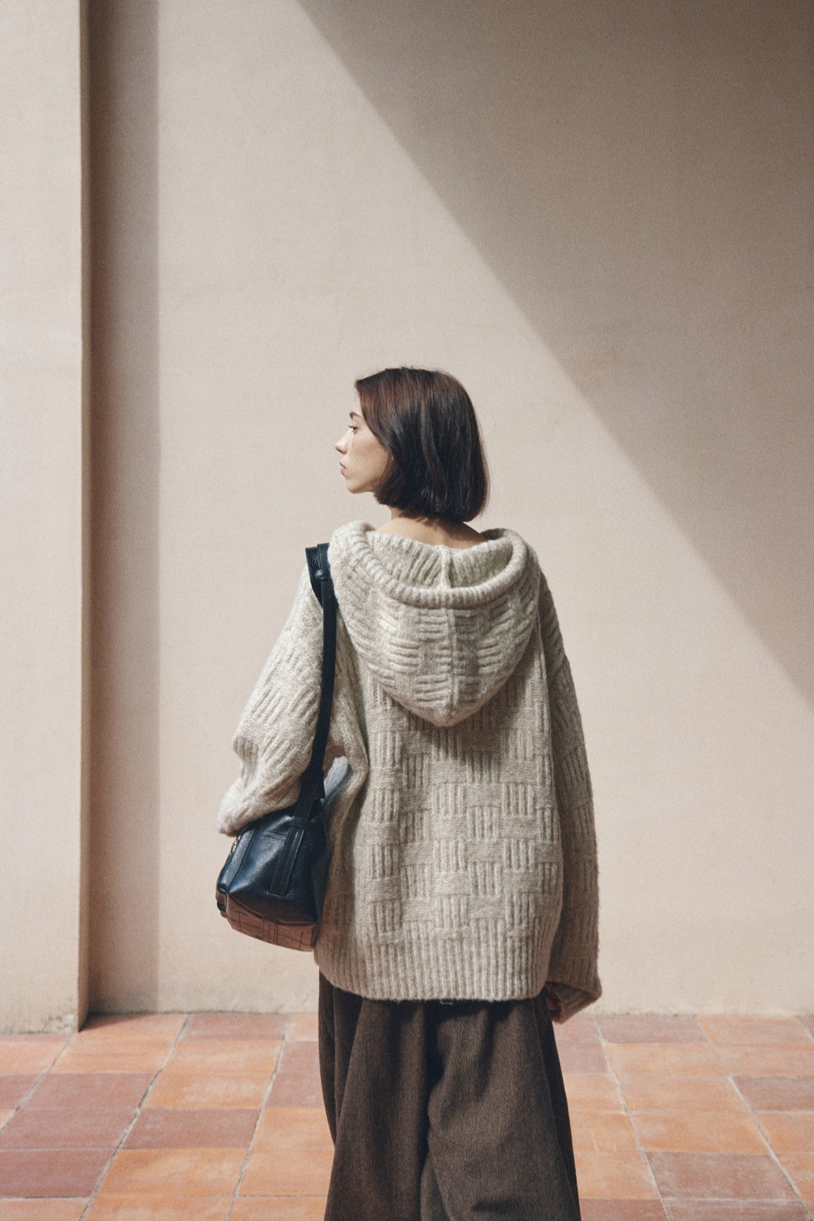 Wool blend textured oversized sweater | 3 color