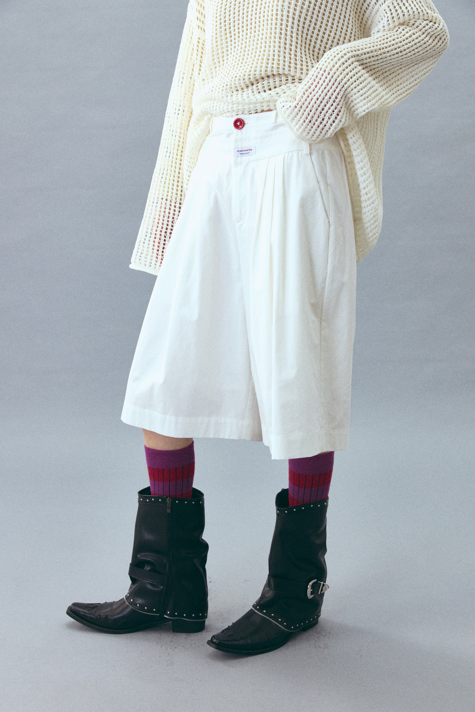 Pantalones holgados de largo medio con cintura de doble capa 100 % algodón | 2 colores 