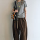 Cotton blend ultra-relaxed patchwork banana silhouette pants | 5 color