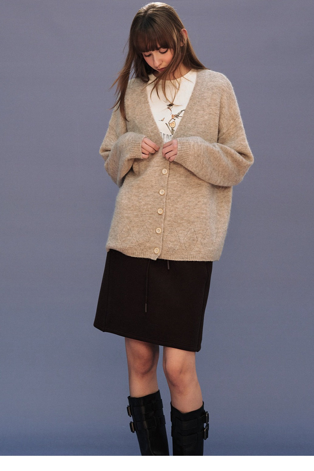 Relaxed knit cardigan | 4 color