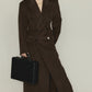 100 Wool waisted silhouette double sided fabric coat | 4 color