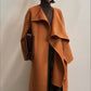 100% wool cape-style shawl collar coat | 4 color