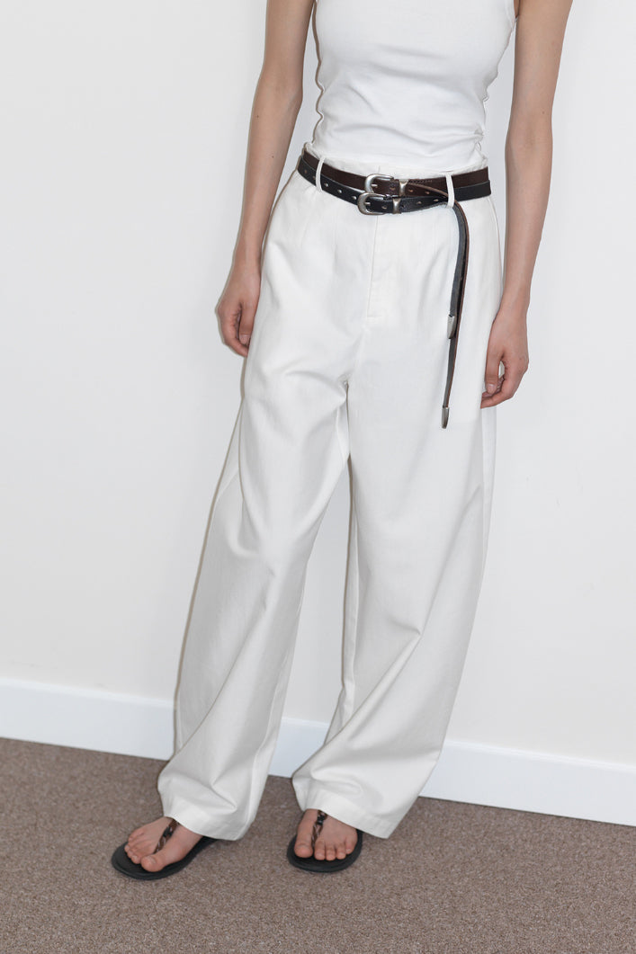 Cotton blend banana-leg suit pants | 2 color