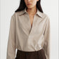 Fluid drape V-neck casual shirt | 2 color
