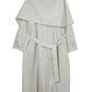 Cotton blend crinkled surface cape trench coat | 2 color