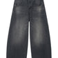 Cotton blend wide-leg  curved shape jeans | 3 color