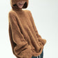 Alpaca blend plush long-haired hoodie sweater | 3 color