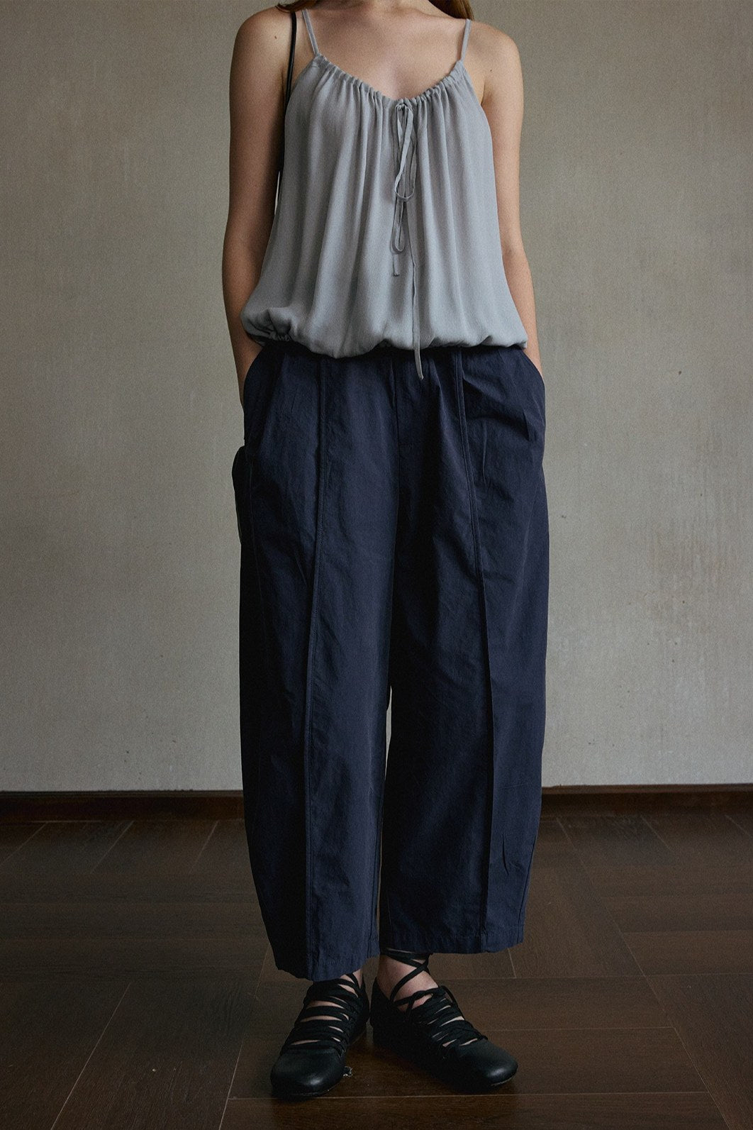 100% cotton balloon-leg cropped pants | 4 color