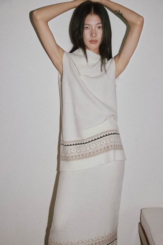 Fair-isle knit vest | 3 color