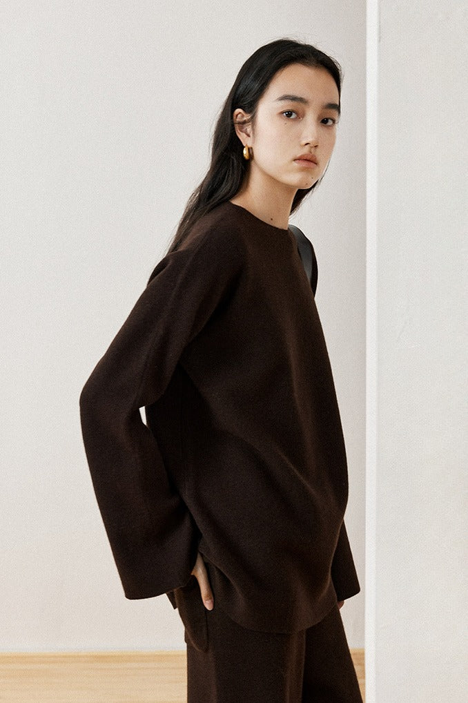 100% wool minimalist loose sweater | 3 color