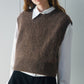Alpaca blend minimalist cropped vest | 4 color