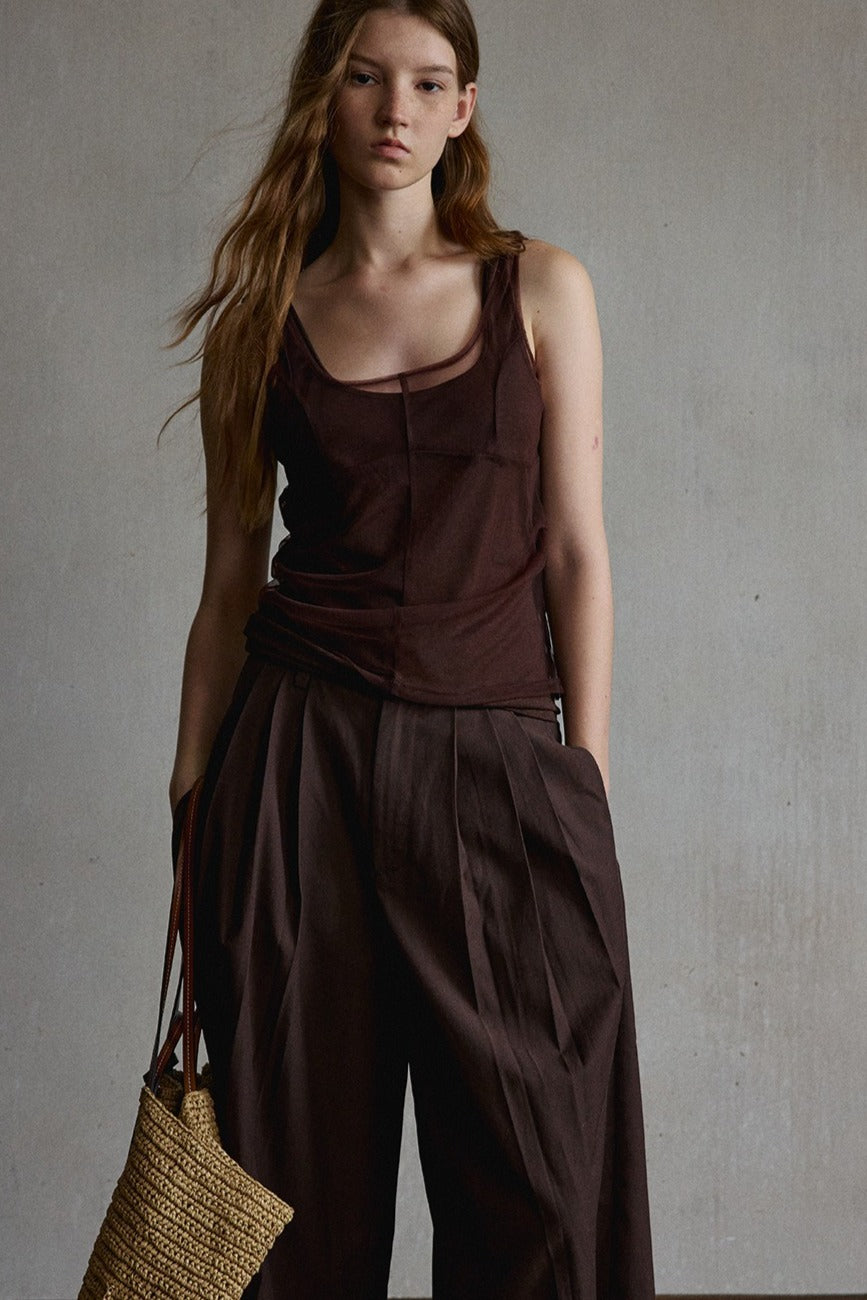 Double-layered mesh camisole | 4 color