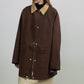 Mid-length contrasting collar jacket | 2 color