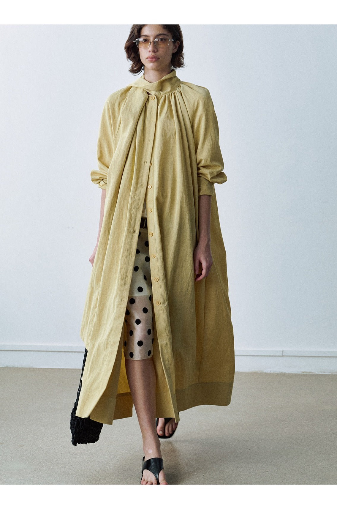 Flowy Tencel trench coat | 2 color