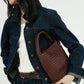 Cotton blend denim cropped jacket