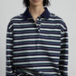 Elastic color-blocking striped polo T-shirt | 3 color