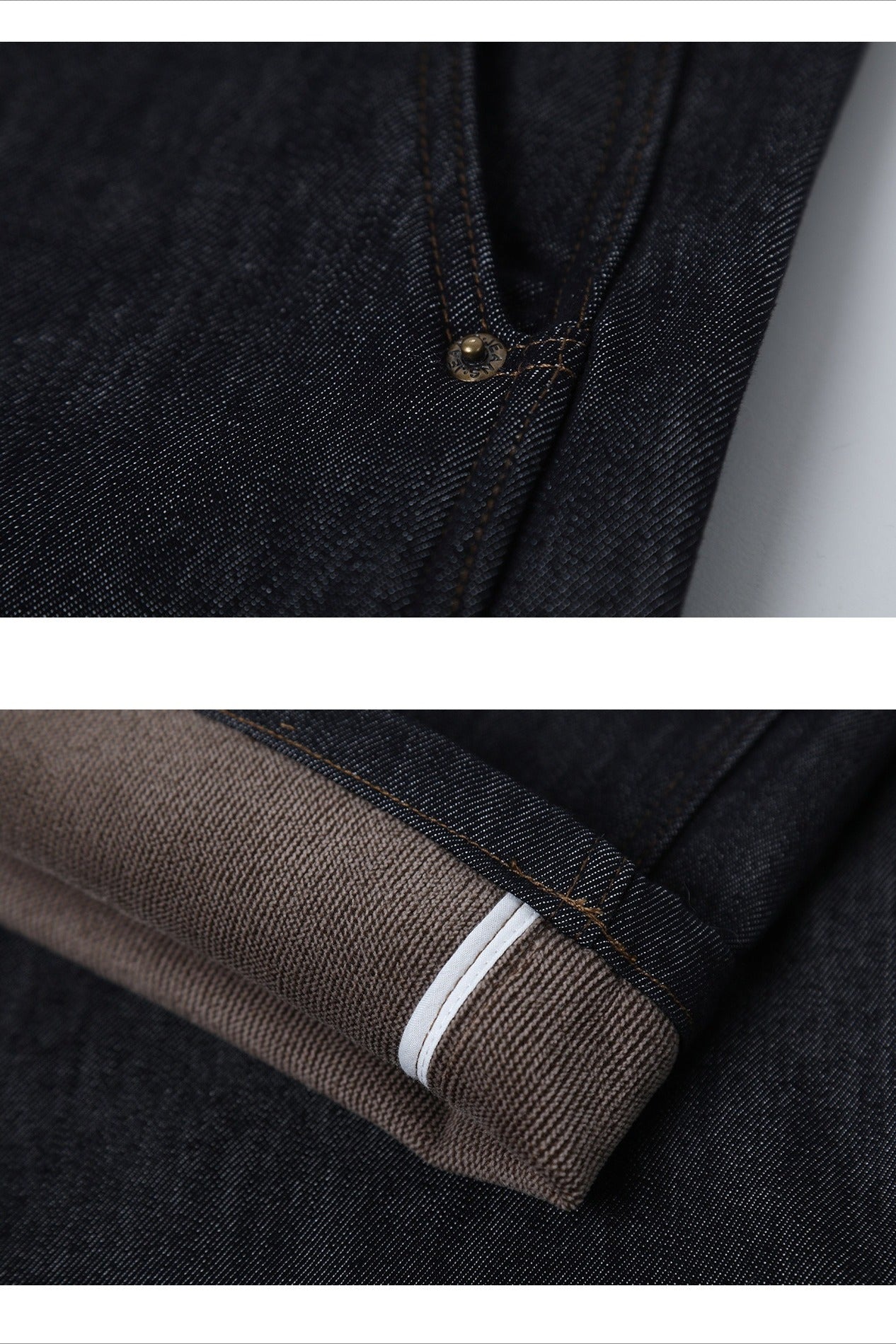 vaqueros rectos de mezcla de algodón con forro polar