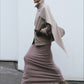 Wool containing detachable scarf chic trench jacket | 2 color