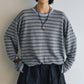 Wool blend oversized striped knitwear | 5 color