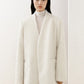 Long-hair plush textured collarless blazer | 2 color