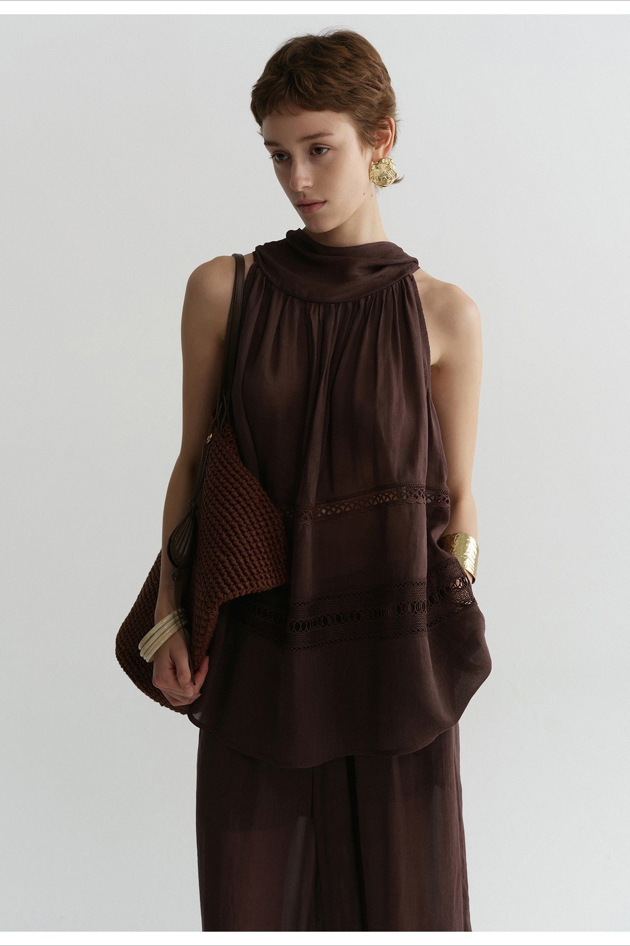 Gilet ajouré rayonne-ramie-Tencel | 2 coloris