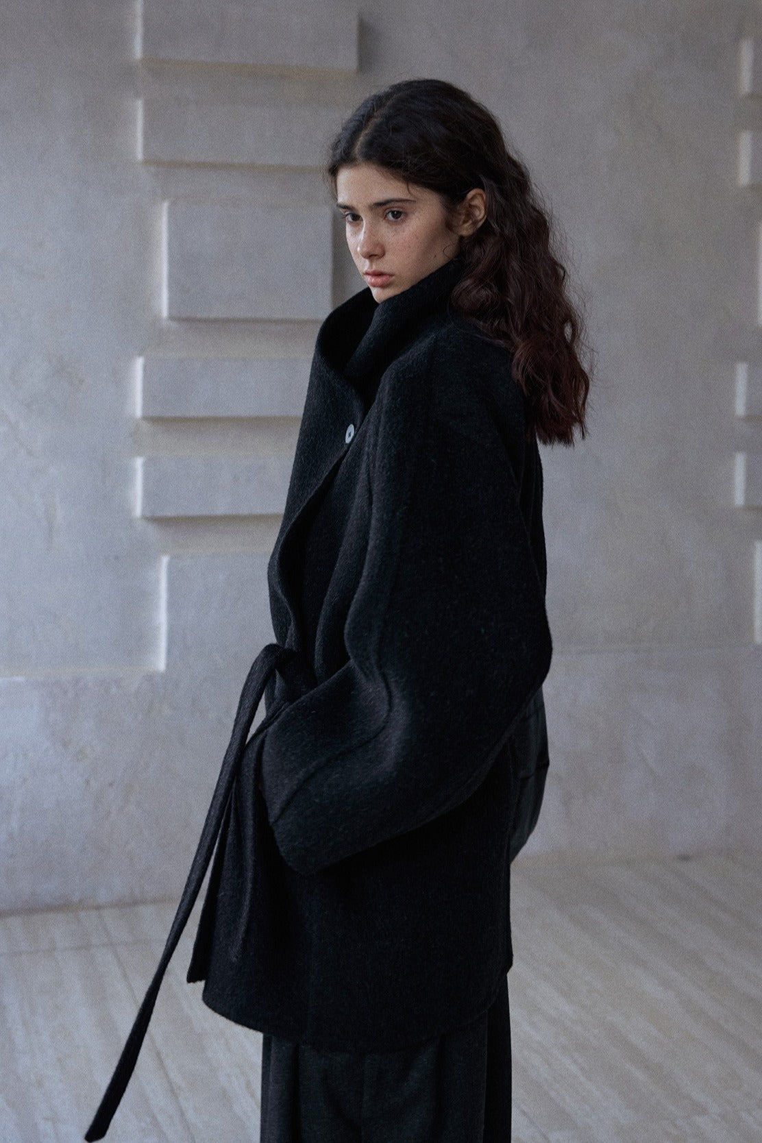100% wool soft-touch large lapel jacket