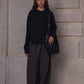 Wool blend check pattern loose structure pants | 2 color