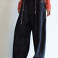 Cotton blend loose fit mid-low rise jeans | 2 color