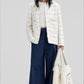 Cotton blend minimalist wide-leg jeans
