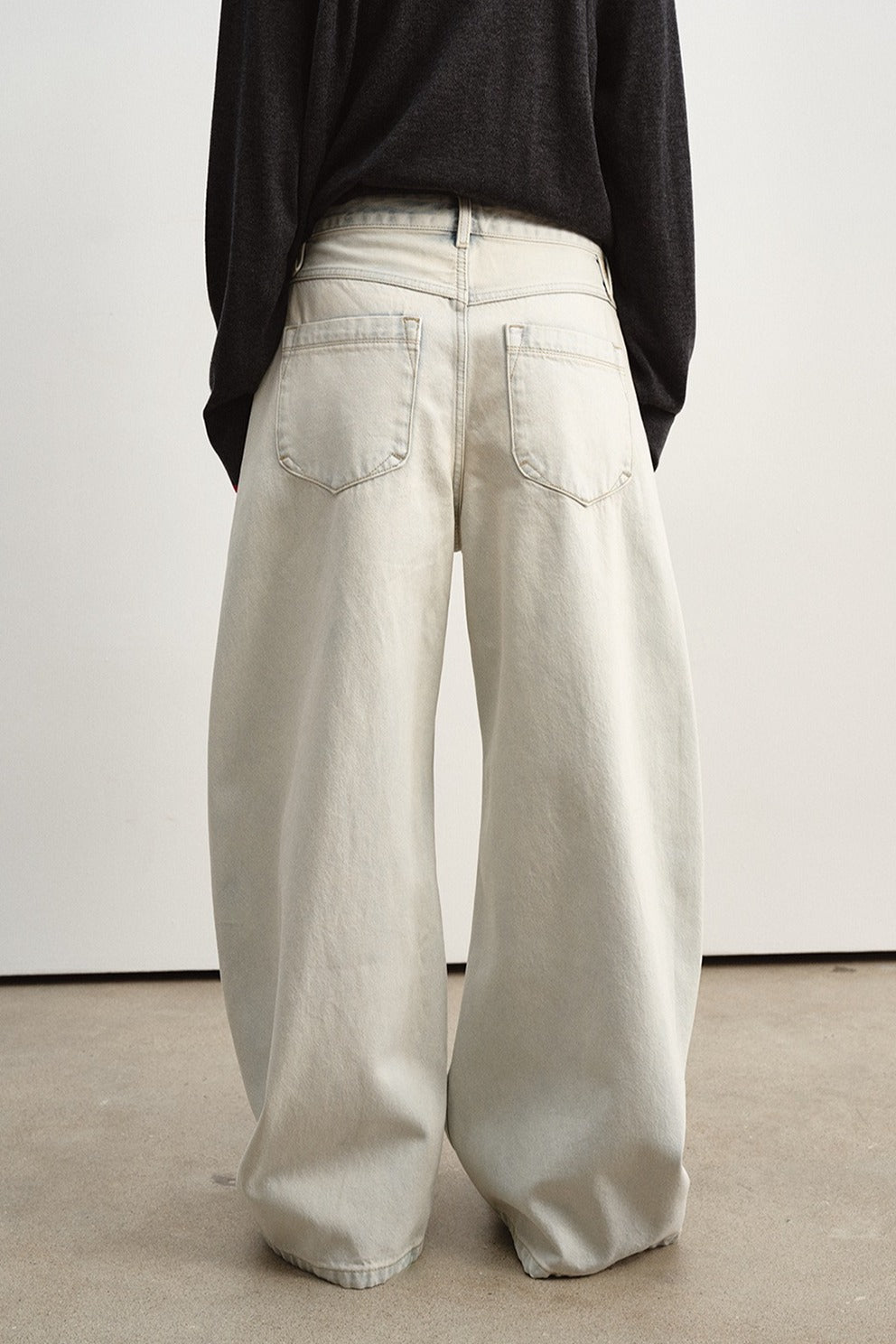 100% washed cotton curved silhouette jeans | 3 color