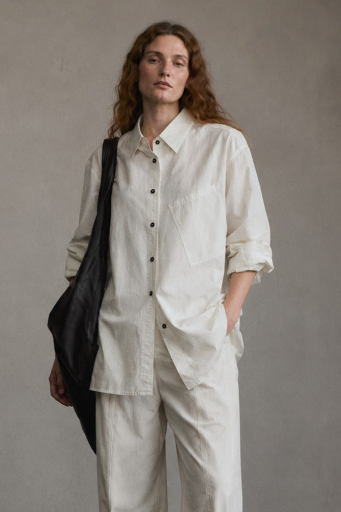 100% cotton creased texture loose shirt | 5 color