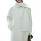 Wool-silk-angora double-face coat with a scarf | 2 color