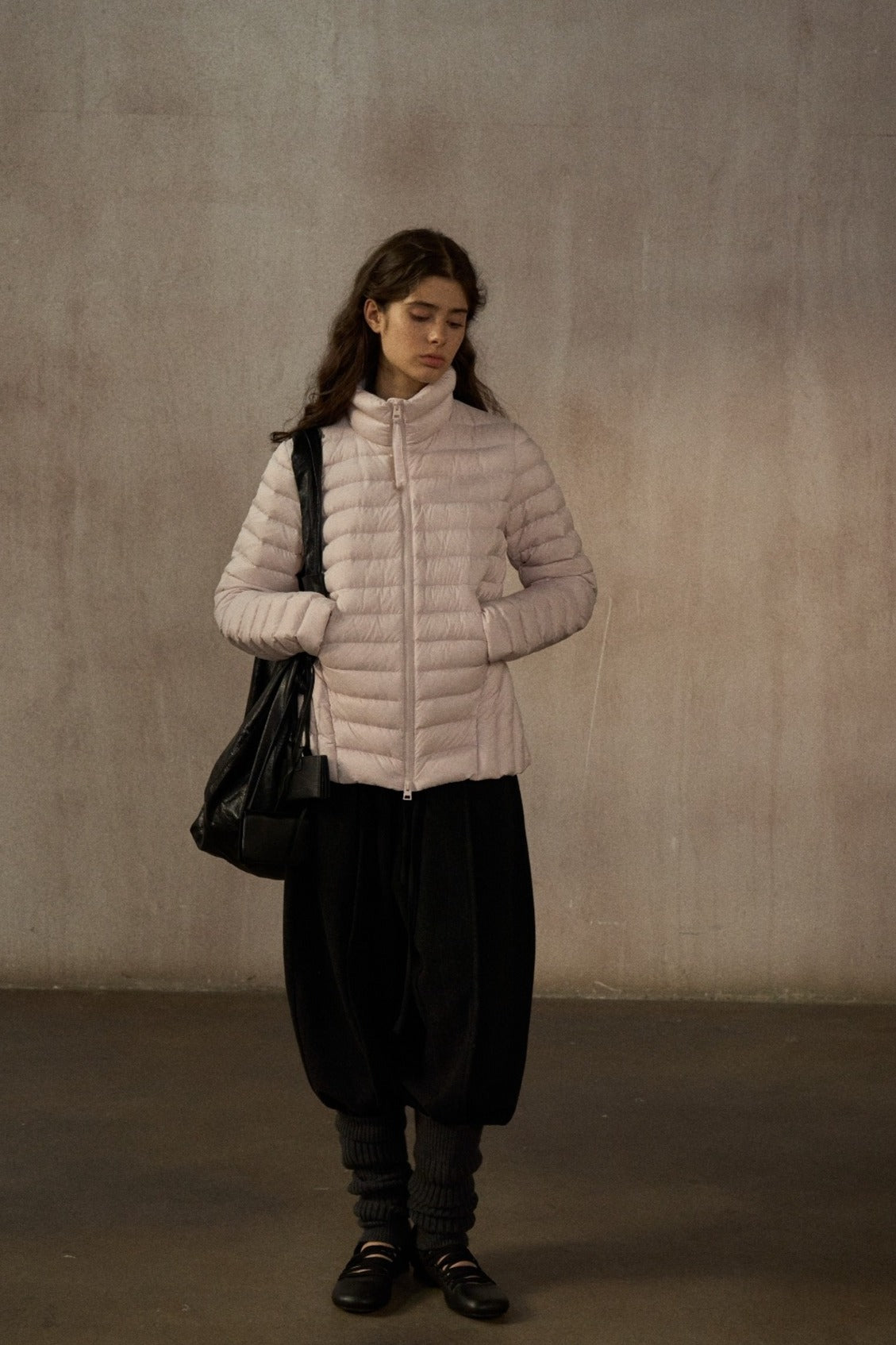 Lightweight hourglass silhouette down jacket | 3 color