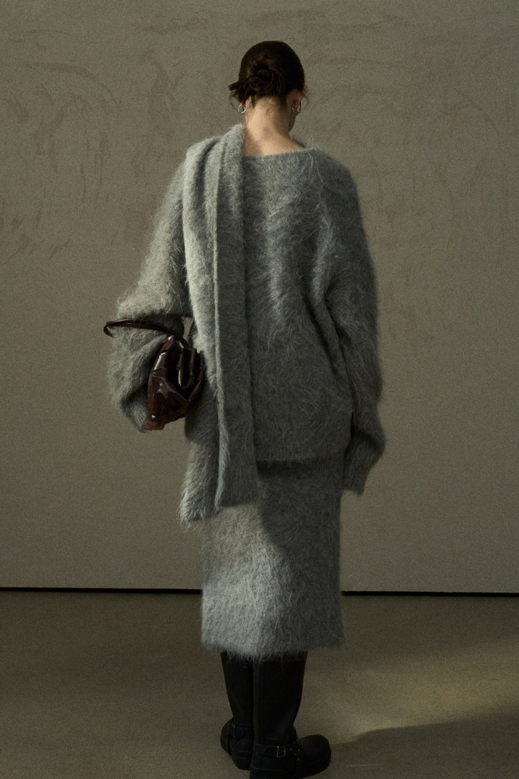 Falda elástica y esponjosa de mezcla de alpaca | 3 colores