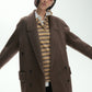 Wool blend silk double-sided fabric overcoat | 2 color