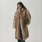 Faux fur drape loose overcoat